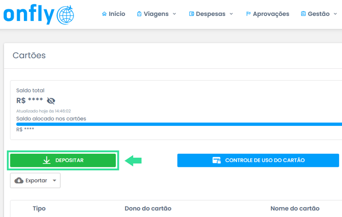 depositar cartão azulzinho